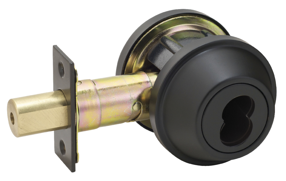 Double cylinder deadbolt for SFIC IC core in Oil Rubbed Bronze