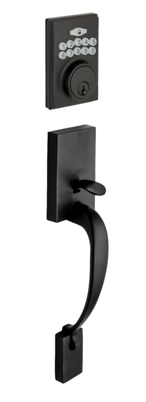 Copper Creek Black Coated Fashion Electronic Single Cylinder Handleset - FZE2610BC